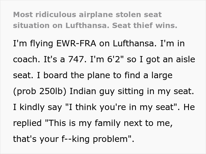 Passenger Refuses To Move From Man’s Seat, He Is Forced To Take Last Row Seat, Sparks Outrage Online