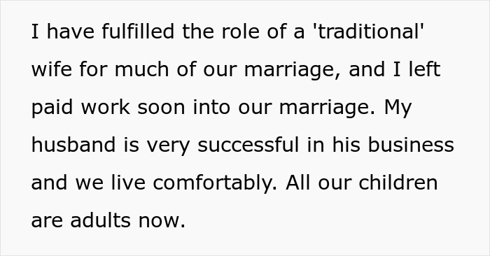 Man Asks Mom To Convince His Wife To Be A “Trad Wife”, She Reveals She Always Had An “Escape Plan”