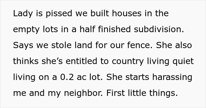 Delusional Entitled Lady Thinks She Owns 2 Lots Next Door, Turns Into A Felon After They Are Bought