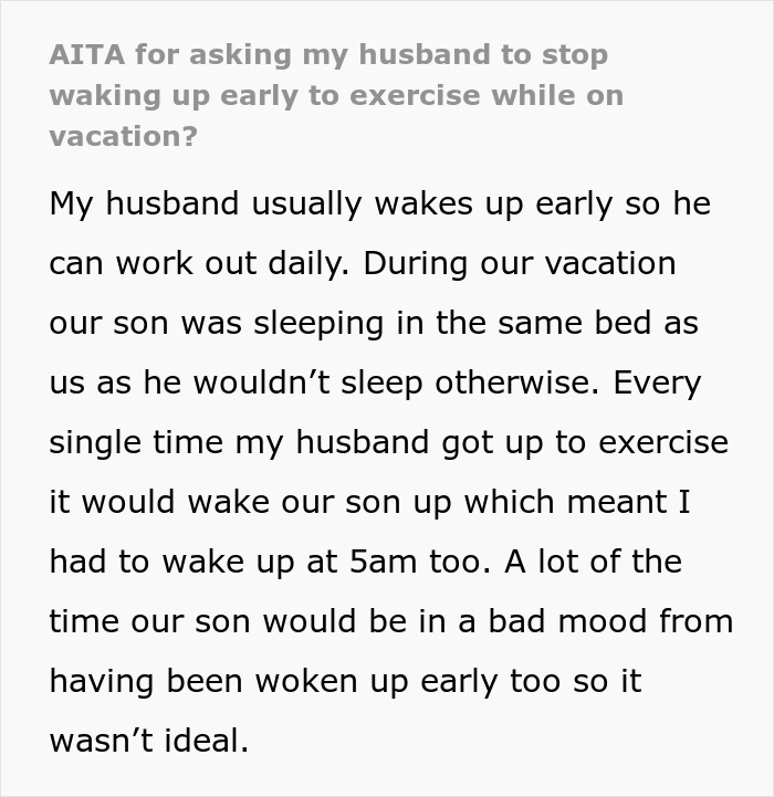 Wife Has Enough Of Hubby Waking Baby At 5AM Due To Workouts And Leaving Her To Deal With Cranky Kid