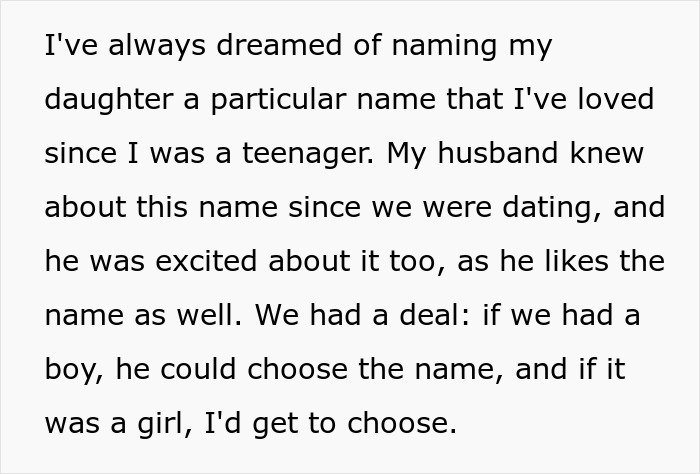 Man Sides With His Mom Instead Of Wife On Their Daughter’s Future Name, Wife Won’t Stand For It