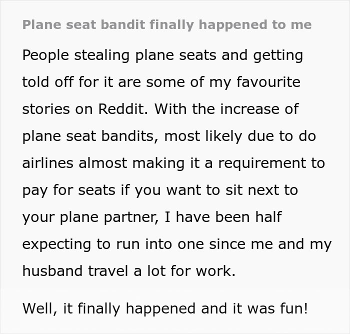 “Plane Seat Bandit Finally Happened To Me”: Woman Hilariously Deals With Entitled Seat Thief