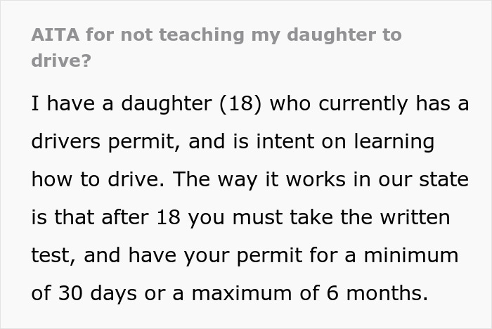 Parents Decide Not To Teach Their Daughter To Drive Because She Shows Emotions They Don’t Like