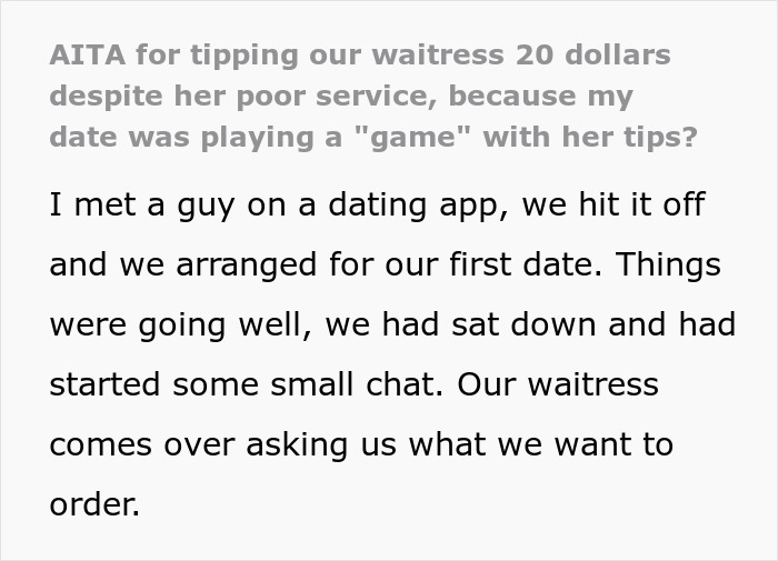 Man Plays Cruel Game With Waiter’s Tip “To Ensure Good Service,” His Date Refuses To Play Along