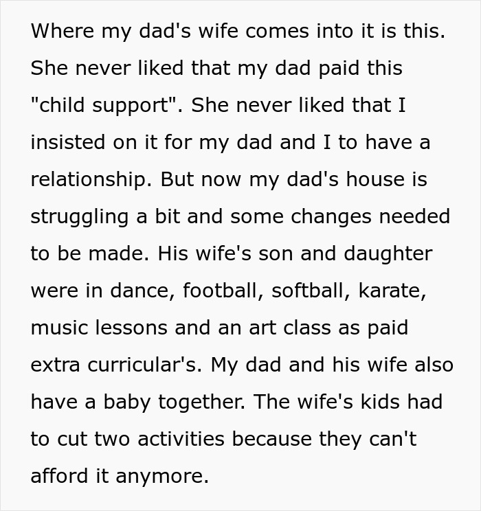 "[Am I The Jerk] For Shrugging When My Dad's Wife Told Me They Need All Of Dad's Money Right Now?"