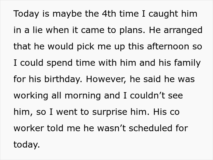 BF Tells GF He Is Working On His Birthday, She Decides To Surprise Him At Work But Finds Out He Lied