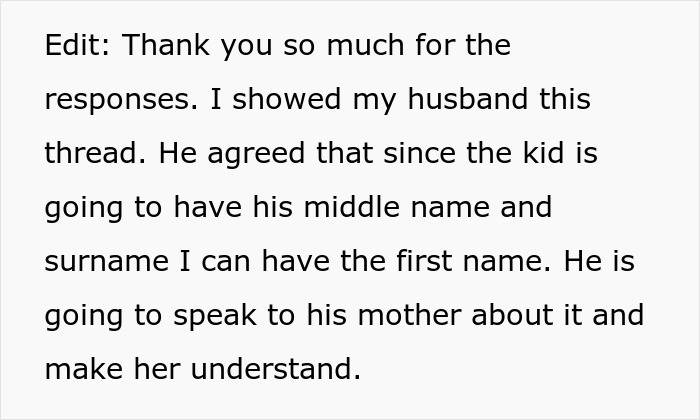 Man Sides With His Mom Instead Of Wife On Their Daughter’s Future Name, Wife Won’t Stand For It