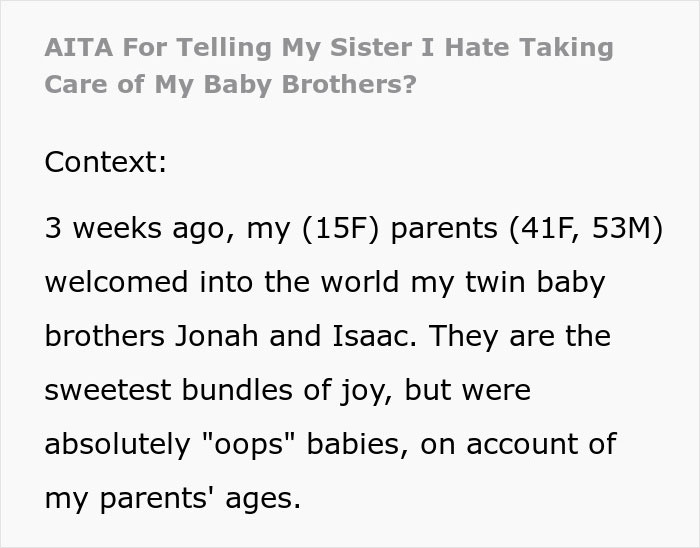 Teen Refuses To Raise Newborn Twin Brothers After Parents Had An “Oopsie”