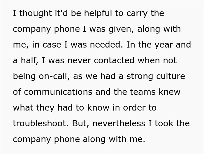 Employee Goes On Vacation And Doesn’t Take The Company Phone As Told, It Costs The Company $6K