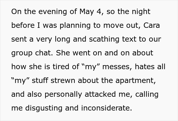 Woman Does Exactly As Told After Annoying Roommate Demands She Take Her Stuff And Leave