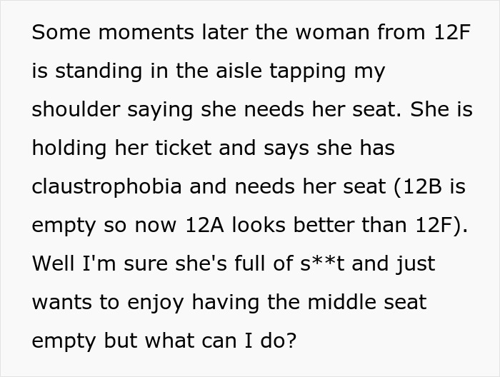 Man Shares Seat-Swap Story That Permanently Changed His Mind On Being Nice And Trading Seats