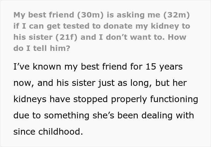 Guy Decides Not To Give Up A Kidney For Best Friend’s Sister As She Intentionally Disrespects Him