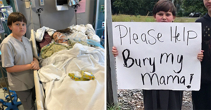 “Please Help Bury My Mama”: 11-Year-Old Boy Stands On Roadside For Two Days To Raise Money