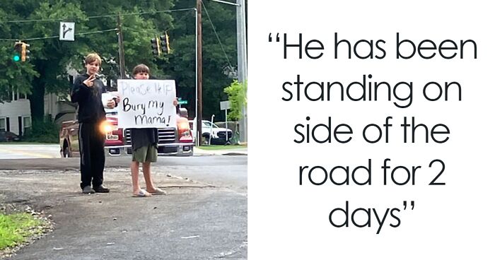 11-Year-Old Boy Stands On Roadside For Two Days With Sign To Raise Money For Mom’s Funeral