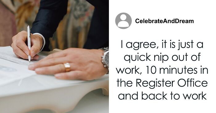 Bride Calls Her Wedding “Merely A Legal Formality”, Refuses To Take The Day Off From Work