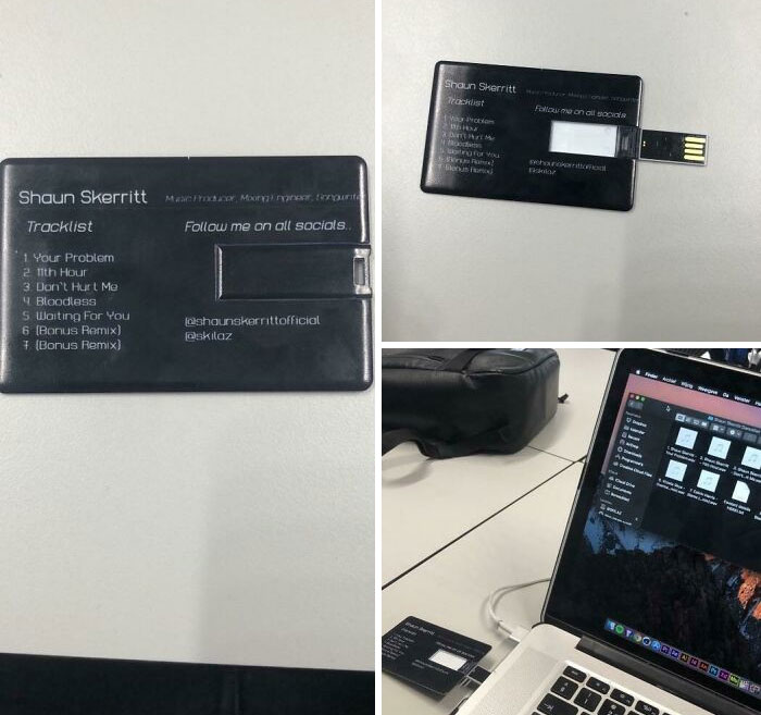 This Business Card Of A Producer Has A USB Stick With His Music In It