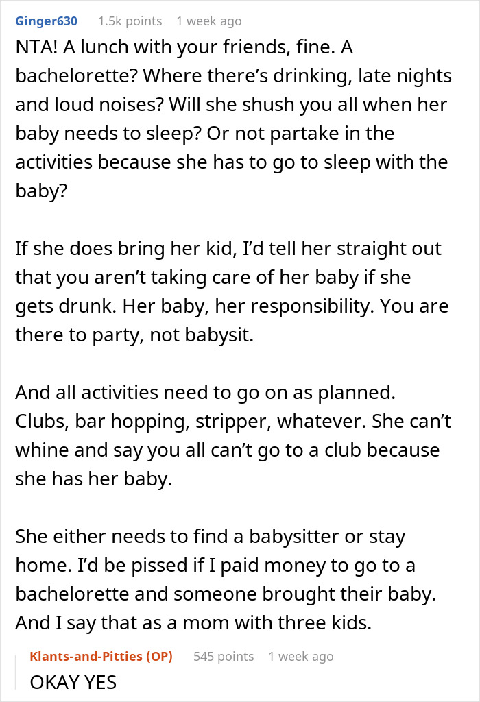 Group Chat Turns Silent After Woman Tells New Mom Not To Bring Her Baby To Bachelorette