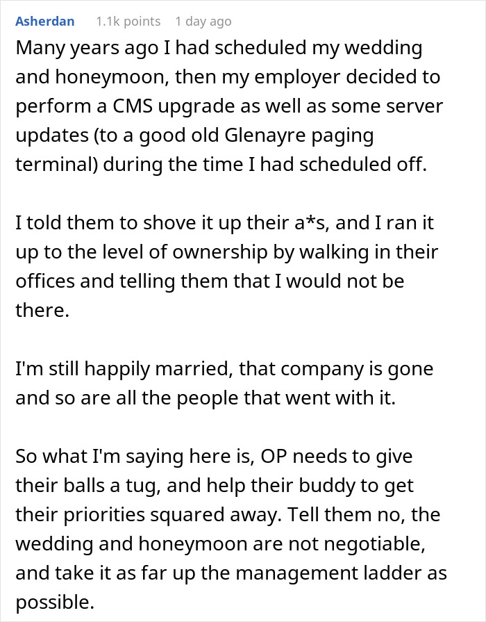 “Set The Example”: Manager Ordered To Work On His Wedding Day And Honeymoon