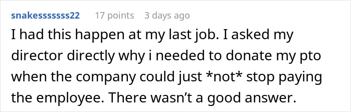 “It Finally Happened”: Woman Is Furious After Boss Expects Her To “Donate” PTO To A Coworker