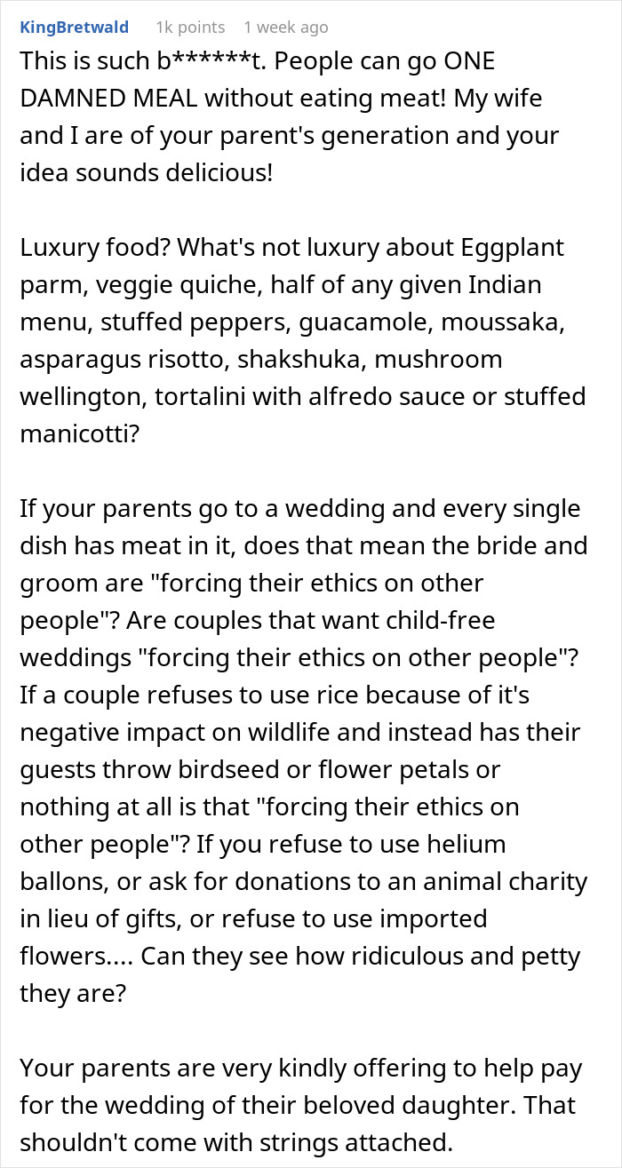 “Disrespectful”: Couple Called Out For Their Vegetarian Wedding Menu, Ask Who’s In The Wrong