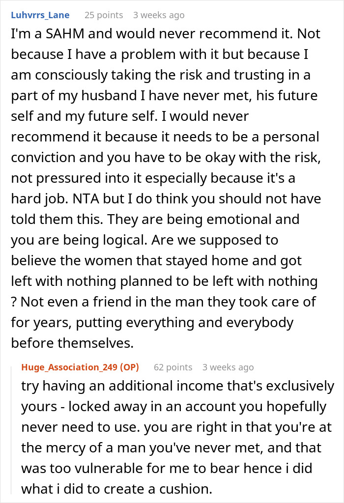 Man Asks Mom To Convince His Wife To Be A “Trad Wife”, She Reveals She Always Had An “Escape Plan”