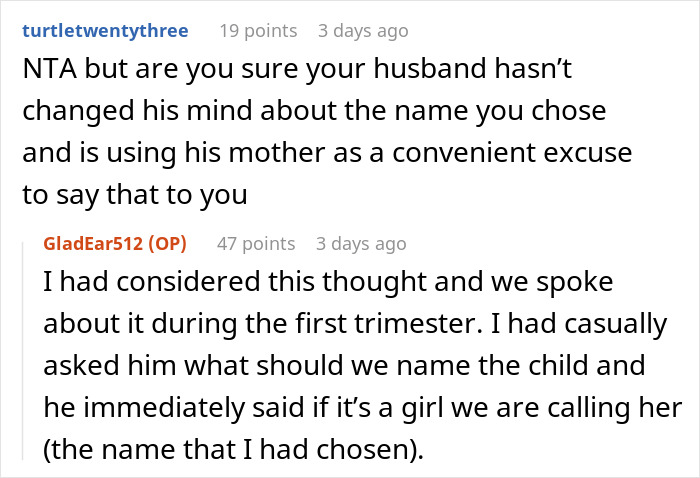 Man Sides With His Mom Instead Of Wife On Their Daughter’s Future Name, Wife Won’t Stand For It