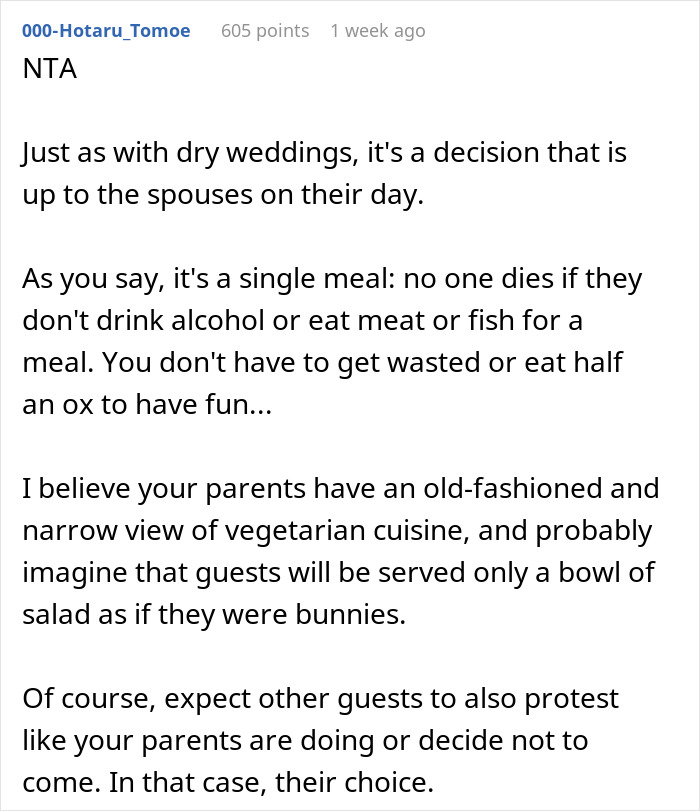 “Disrespectful”: Couple Called Out For Their Vegetarian Wedding Menu, Ask Who’s In The Wrong