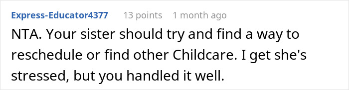 Sister Shocked When Woman Refuses To Cancel Fully Paid Vacation To Babysit Last-Minute