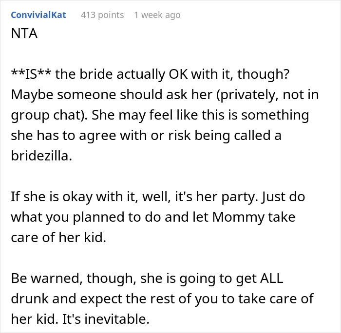 Group Chat Turns Silent After Woman Tells New Mom Not To Bring Her Baby To Bachelorette