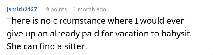 Sister Shocked When Woman Refuses To Cancel Fully Paid Vacation To Babysit Last-Minute