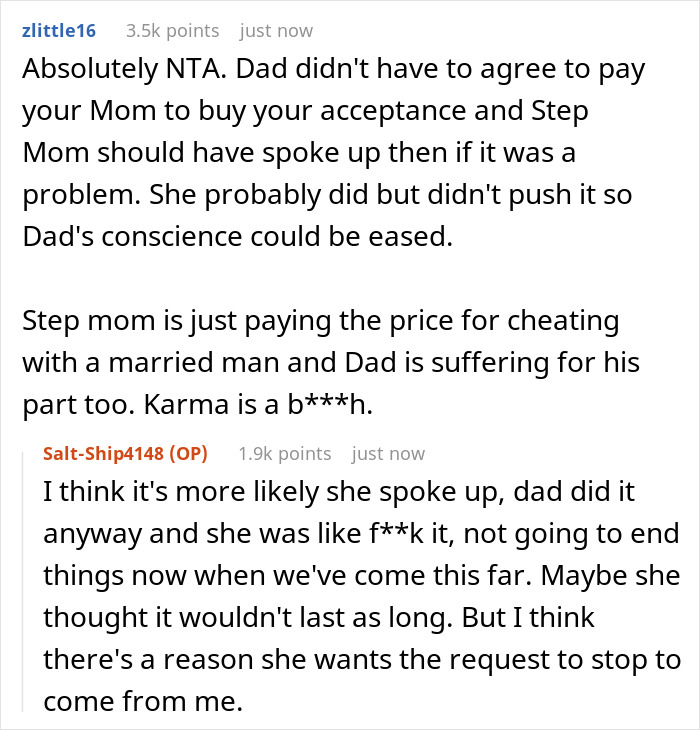 "[Am I The Jerk] For Shrugging When My Dad's Wife Told Me They Need All Of Dad's Money Right Now?"