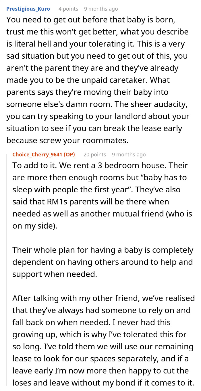 Pregnant Woman Assumes Her Roommate Will Help Her Raise Her Baby, Gets A Reality Check