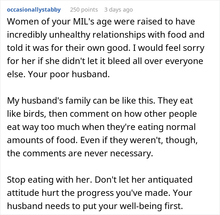 MIL’s Fat Shaming Costs Her Dining Privileges With Son And Daughter-In-Law Due To Her Behavior