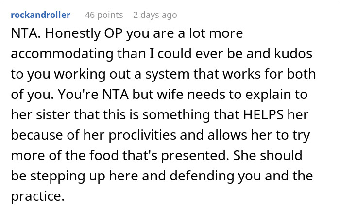 “AITAH For Serving My Wife Less Food Than Me And Our Guests?”