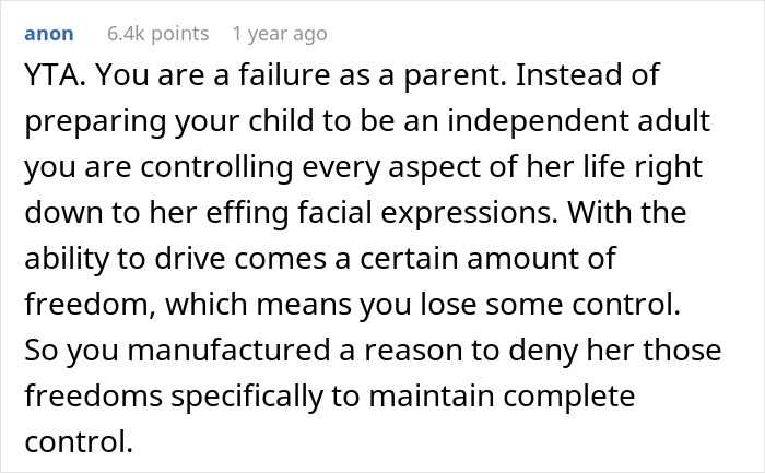 Parents Decide Not To Teach Their Daughter To Drive Because She Shows Emotions They Don’t Like