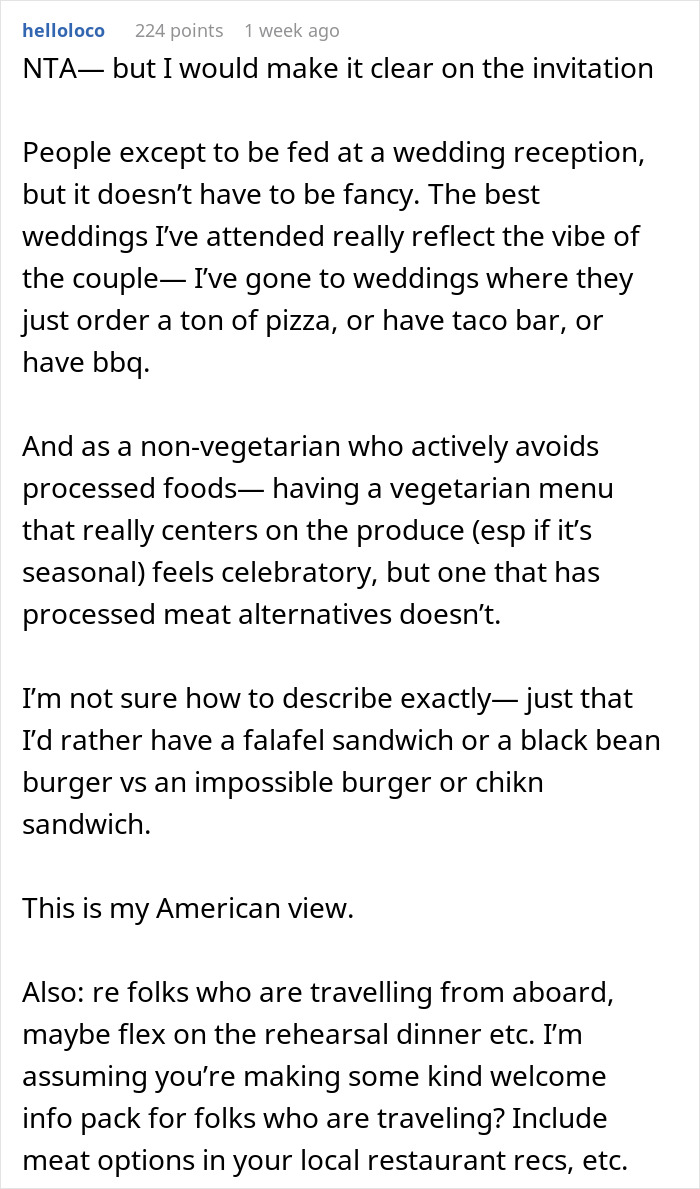 “Disrespectful”: Couple Called Out For Their Vegetarian Wedding Menu, Ask Who’s In The Wrong