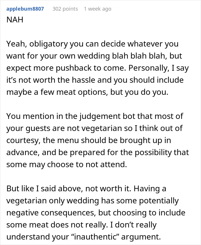 “Disrespectful”: Couple Called Out For Their Vegetarian Wedding Menu, Ask Who’s In The Wrong