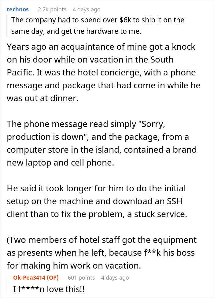 Employee Goes On Vacation And Doesn’t Take The Company Phone As Told, It Costs The Company $6K