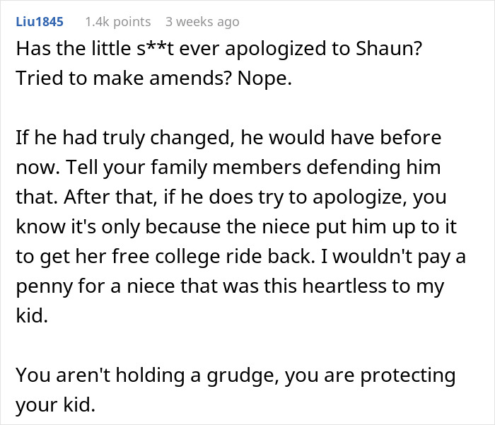 Man Livid After Niece Brings His Son's Bully To Family Gathering, Cuts Off Her College Tuition