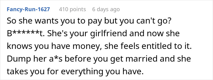 Man Is Called A Jerk For Not Wanting To Spend His Bet Winnings On A Trip That Doesn’t Involve Him