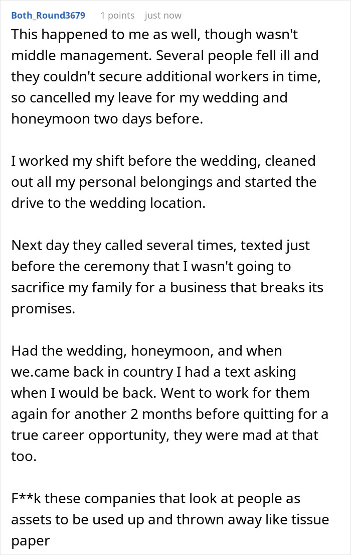 “Set The Example”: Manager Ordered To Work On His Wedding Day And Honeymoon