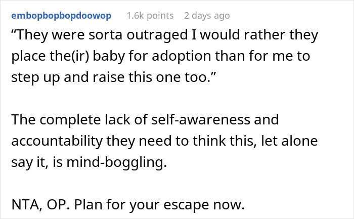 Teen Son Tells Parents To Place Their Baby For Adoption If They Won’t Raise It, They Are Outraged