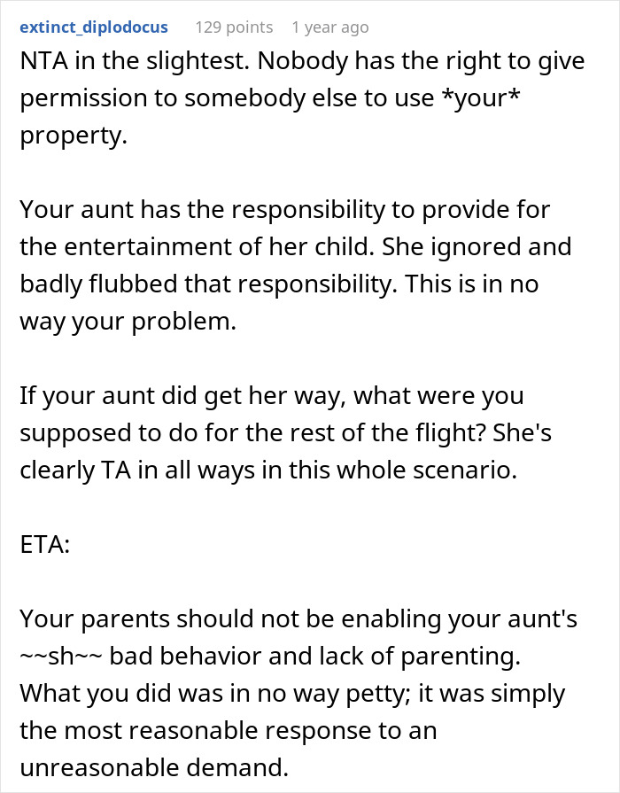 Unprepared Aunt Desperately Asks Teenager To Give Tablet To Her Kids On A Long Flight, He Pettily Refuses