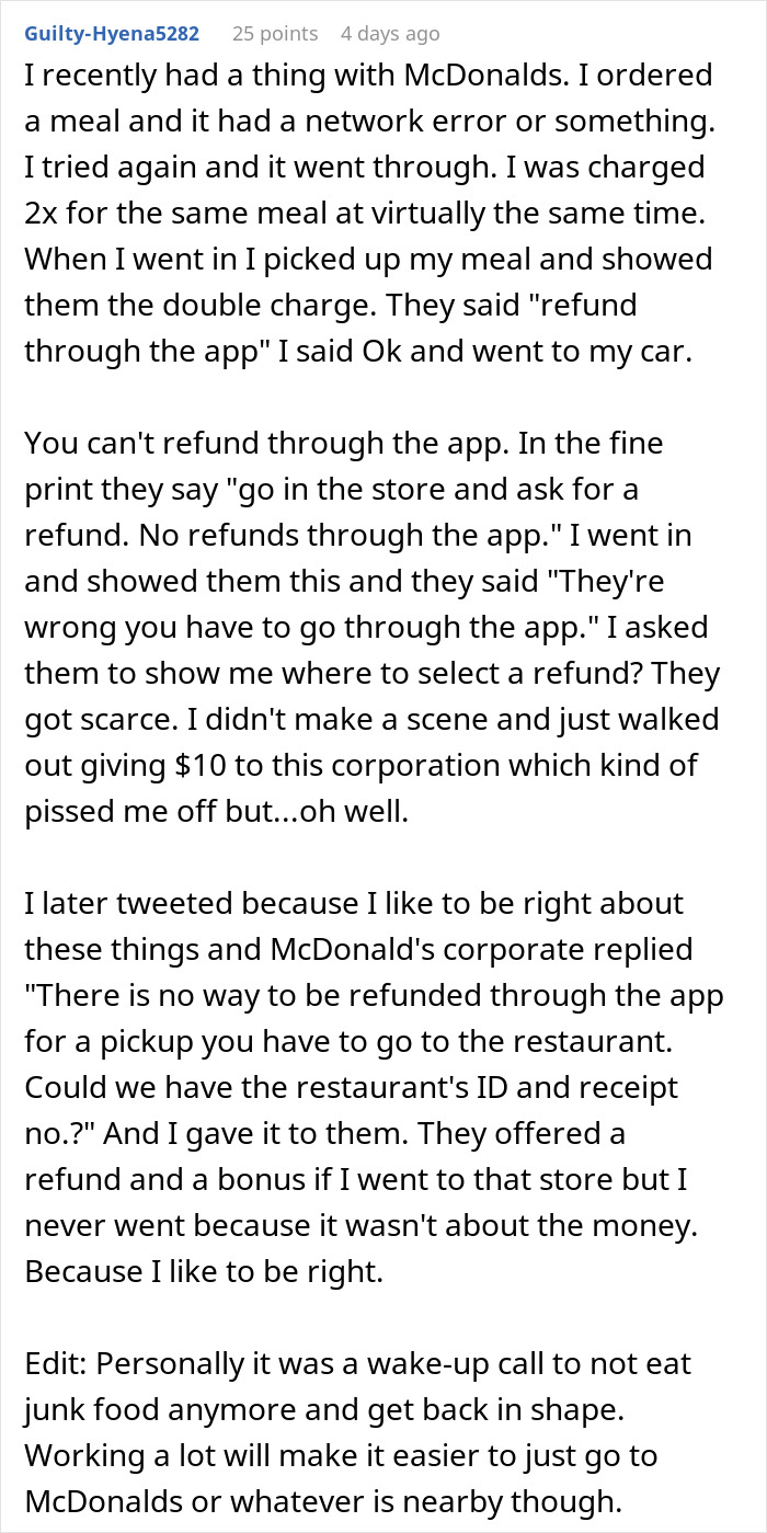 Customer’s Malicious Compliance Highlights Fast-Food Chain’s Ridiculous Policy, Forces Refund