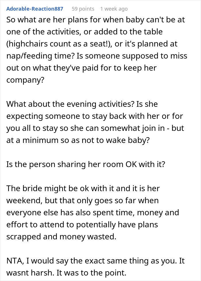 Group Chat Turns Silent After Woman Tells New Mom Not To Bring Her Baby To Bachelorette