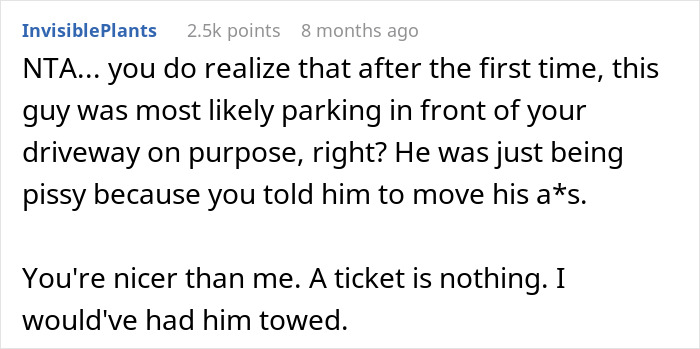 Entitled Contractor Blocks Neighbor’s Driveway, Then Demands He Cover The Parking Fine