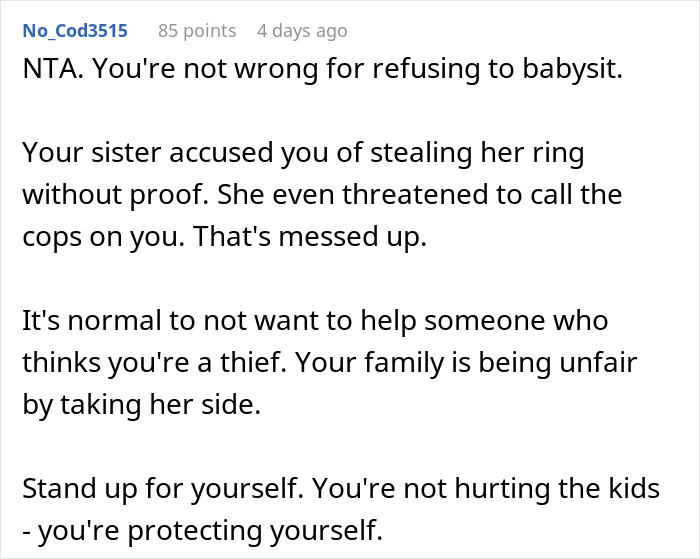 Woman Threatens To Call The Police On ‘Thief’ Sister, Then Begs Her To Babysit