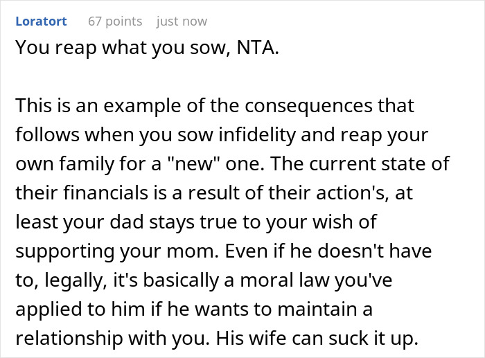 "[Am I The Jerk] For Shrugging When My Dad's Wife Told Me They Need All Of Dad's Money Right Now?"