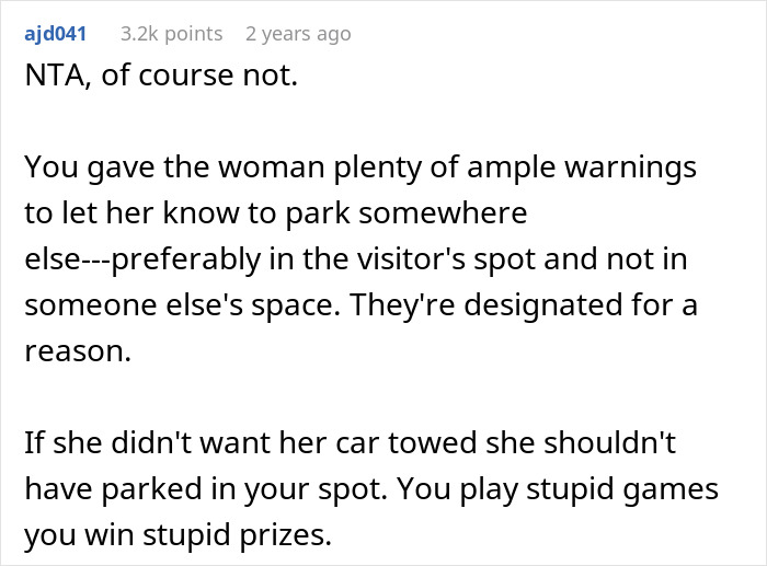 Woman Repeatedly Takes Pre-Paid Parking Spot, Faces Trouble When Owner Gets Her Car Towed