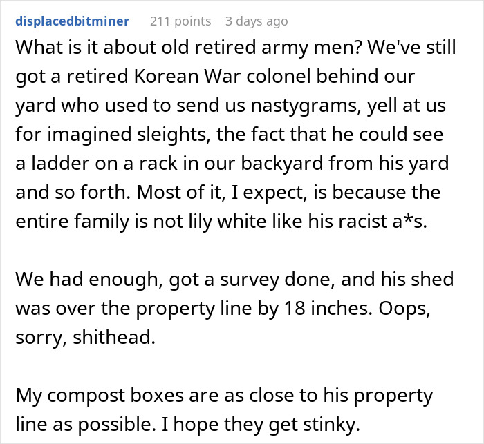 Retired Army Man Threatens To Ruin Neighbor’s Driveway So His Wife Won’t Use It, Man Gets Revenge